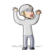 cartoon security man panicking N3