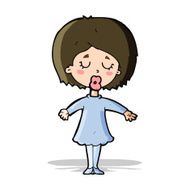 cartoon woman in dress N15