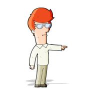 cartoon man in glasses pointing N3