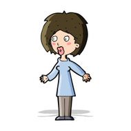 cartoon surprised woman N88