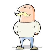 cartoon bald man with mustache N7