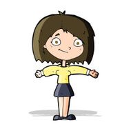 cartoon happy girl N48