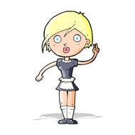 cartoon waitress making hand gesture N4