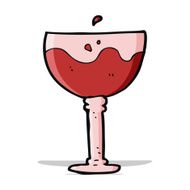 cartoon glass of red wine N6