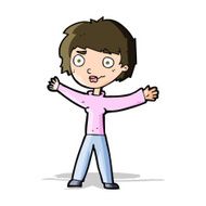 cartoon woman waving arms N8