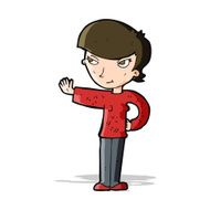 Cartoon Woman Waving N115