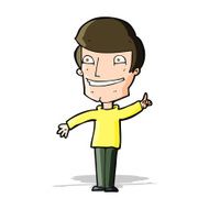 cartoon grinning man with idea N5