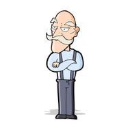 cartoon bored old man N7