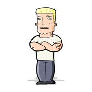 cartoon tough guy with folded arms N4