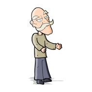 cartoon old man with mustache N11