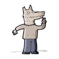 cartoon happy wolf man N5