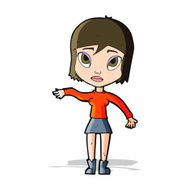 cartoon woman waving hand N5