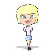 cartoon happy woman N107