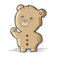 cartoon waving teddy bear N19