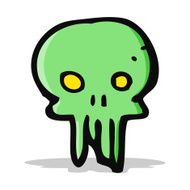 cartoon spooky skull symbol N12