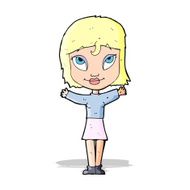 cartoon woman with open arms N34