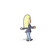 cartoon woman shrugging shoulders N182