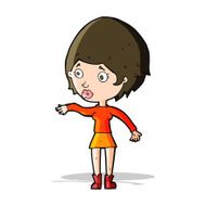 cartoon concerned woman reaching out N5