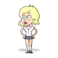 cartoon woman with hands on hips N79