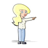 cartoon pretty woman pointing N17