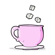 cartoon teacup with sugar cubes N5