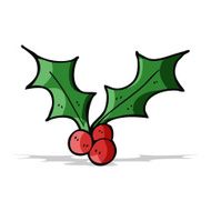 Cartoon Christmas Holly N5