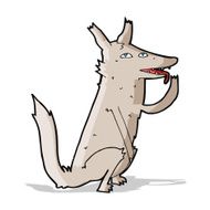 cartoon wolf licking paw N3