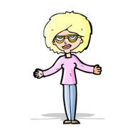cartoon woman wearing spectacles N18