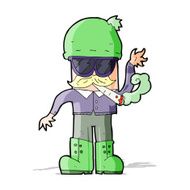 cartoon man smoking pot N5