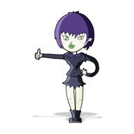 cartoon vampire girl giving thumbs up sign N8