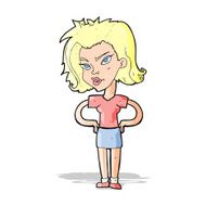 cartoon woman with hands on hips N80