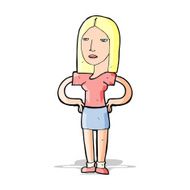 cartoon woman with hands on hips N81