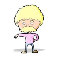 cartoon man with mustache making camp gesture N4