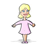 cartoon woman with open arms N36