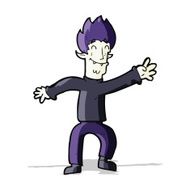 cartoon happy vampire man N12