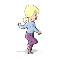 Cartoon Woman Waving N118