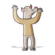cartoon happy werewolf man N3