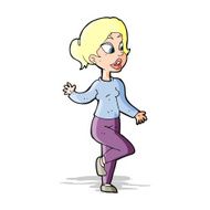 cartoon friendly woman waving N20