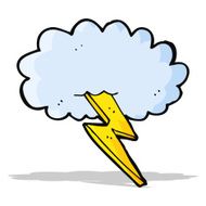 cartoon lightning bolt and cloud N4