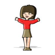 cartoon excited woman N58