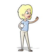 Cartoon Woman Waving N120