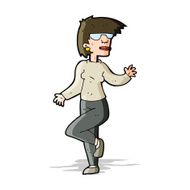 Cartoon Woman Waving N121