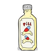 cartoon old bottle of pills N4