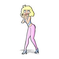 cartoon surprised woman N89