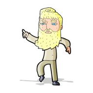 cartoon bearded man pointing the way N3