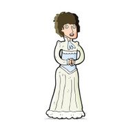 cartoon shocked victorian woman N5