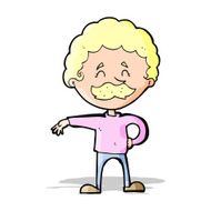 cartoon man making camp gesture N13