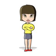 cartoon woman with crossed arms N17