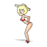 cartoon pin-up beach girl N4