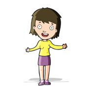cartoon excited woman N60